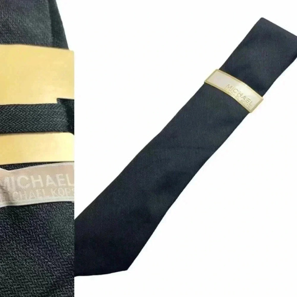 MICHAEL MK Michael Kors Gray Silk Blend Woven Tie - Picture 1 of 8